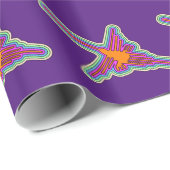 Nazca Hummingbird Peru trekt op Paars Cadeaupapier (Rol Hoek)