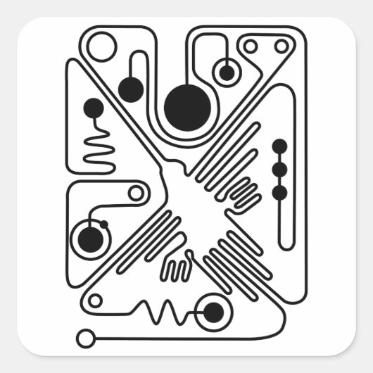 Nazca Hummingbird Vierkante Sticker (Voorkant)