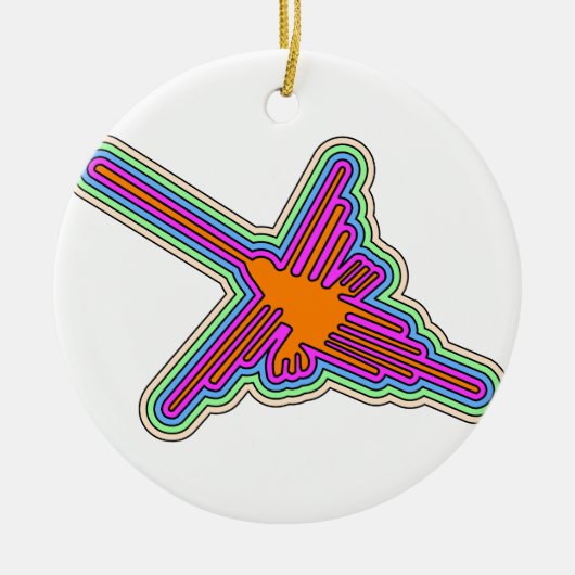 Nazca Kolibrie Peru Tekening Keramisch Ornament (Voorkant)