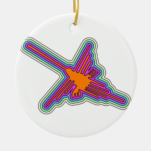 Nazca Kolibrie Peru Tekening Keramisch Ornament (Voorkant)