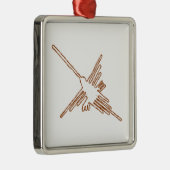 Nazca-lijnen Hummingbird-schets Metalen Ornament (Rechts)