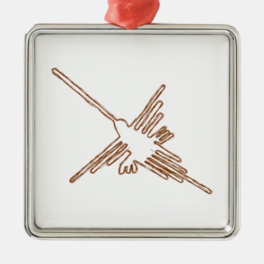Nazca-lijnen Hummingbird-schets Metalen Ornament (Voorkant)