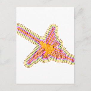 Nazca-lijnen Kolibrie Met Gerimpeld Papier Effect Briefkaart