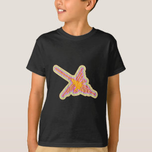 Nazca-lijnen Kolibrie Met Gerimpeld Papier Effect T-shirt