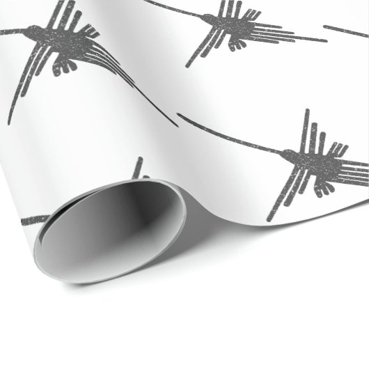 Nazca lijnen kolibrie oud papier print stijl (Rol Hoek)