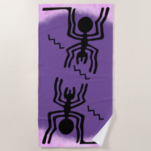 Nazca Lines Geogliefen - Ancient Blue Spider Strandlaken
