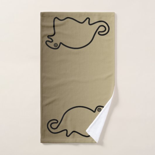 Nazca Lines Gold en Black Towels Seal Bad Handdoek (Handdoek)