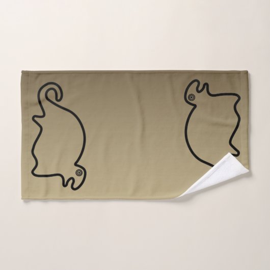 Nazca Lines Gold en Black Towels Seal Bad Handdoek (Handdoek)