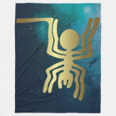 Nazca Lines - Gold Spider Fleece Deken (Voorkant)