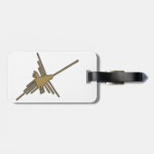 Nazca Lines Hummingbird Faux Borduurwerk Print Bagagelabel (Achterkant horizontaal)