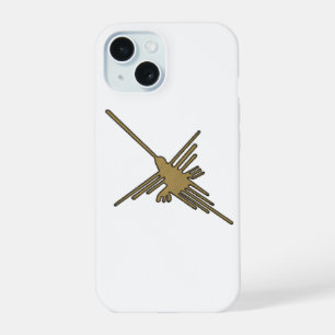 Nazca Lines Hummingbird Faux Borduurwerk Print iPhone 15 Case