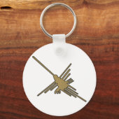 Nazca Lines Hummingbird Faux Borduurwerk Print Sleutelhanger (Voorkant)