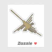 Nazca Lines Hummingbird Faux Borduurwerk Print Sticker (Vel)