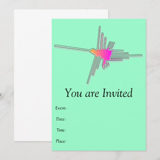 Nazca Lines Hummingbird - Green Version Kaart (Voorkant / Achterkant)