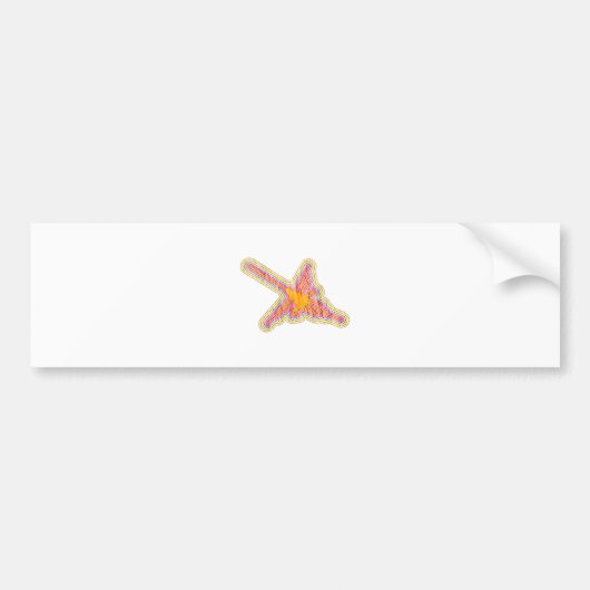 Nazca Lines Hummingbird met gekreukeld papieren ef Bumpersticker (Voorkant)