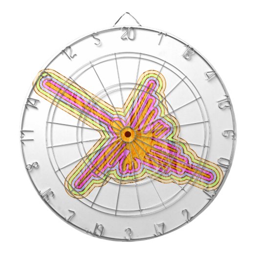 Nazca Lines Hummingbird met gekreukeld papieren ef Dartbord (Voorkant)