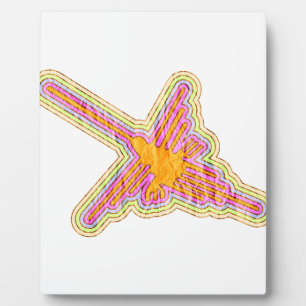 Nazca Lines Hummingbird met gekreukeld papieren ef Fotoplaat