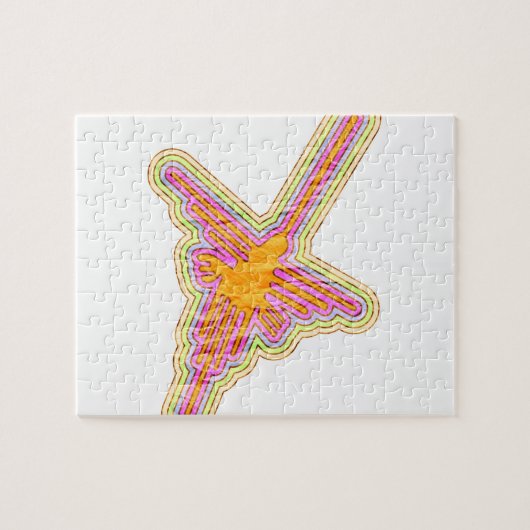 Nazca Lines Hummingbird met gekreukeld papieren ef Legpuzzel (Horizontaal)