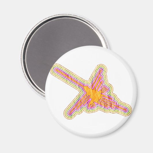 Nazca Lines Hummingbird met gekreukeld papieren ef Magneet (Voorkant / Achterkant)