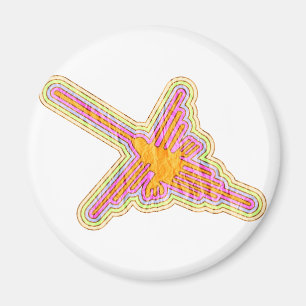 Nazca Lines Hummingbird met gekreukeld papieren ef Magneet