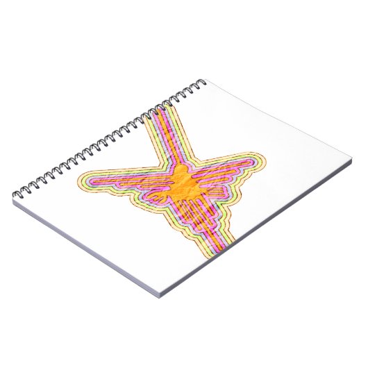 Nazca Lines Hummingbird met gekreukeld papieren ef Notitieboek (Linkerzijde)