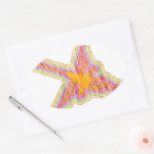Nazca Lines Hummingbird met gekreukeld papieren ef Ovale Sticker (Envelop)