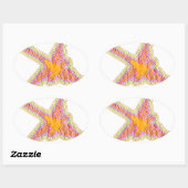 Nazca Lines Hummingbird met gekreukeld papieren ef Ovale Sticker (Vel)