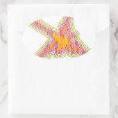 Nazca Lines Hummingbird met gekreukeld papieren ef Ovale Sticker (Tas)