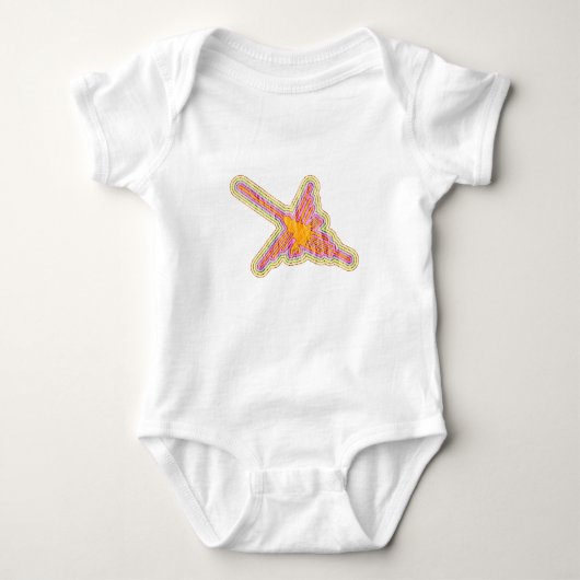 Nazca Lines Hummingbird met gekreukeld papieren ef Romper (Voorkant)