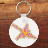 Nazca Lines Hummingbird met gekreukeld papieren ef Sleutelhanger (Voorkant)