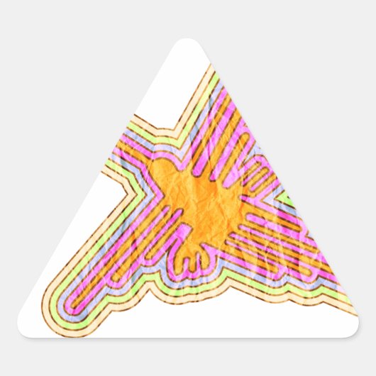 Nazca Lines Hummingbird met gekreukeld papieren ef Sticker (Voorkant)