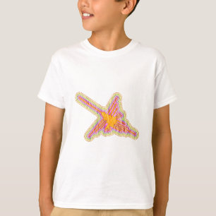 Nazca Lines Hummingbird met gekreukeld papieren ef T-shirt