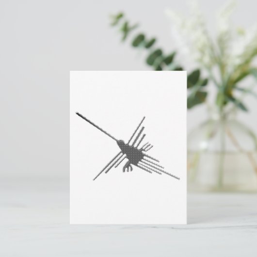 Nazca Lines Hummingbird Newsprint Briefkaart (Staand voorkant)