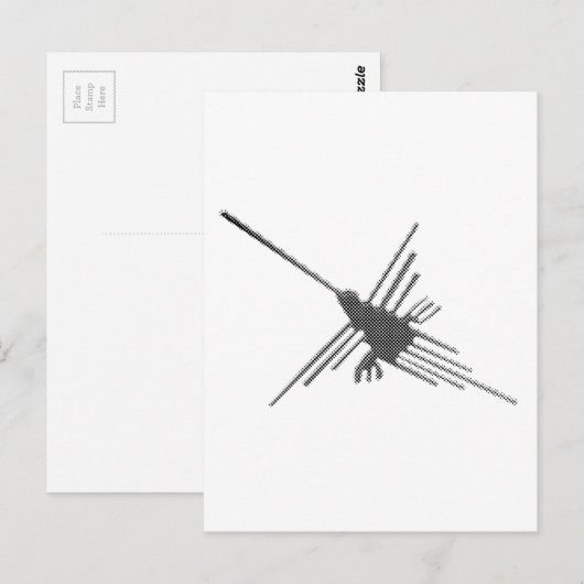 Nazca Lines Hummingbird Newsprint Briefkaart (Voorkant / Achterkant)
