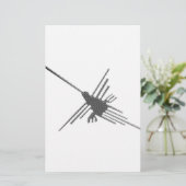 Nazca Lines Hummingbird Newsprint Briefpapier (Staand voorkant)