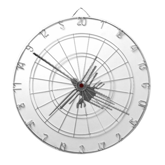 Nazca Lines Hummingbird Newsprint Dartbord (Voorkant)