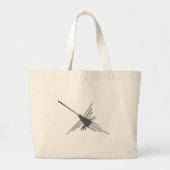 Nazca Lines Hummingbird Newsprint Grote Tote Bag (Voorkant)