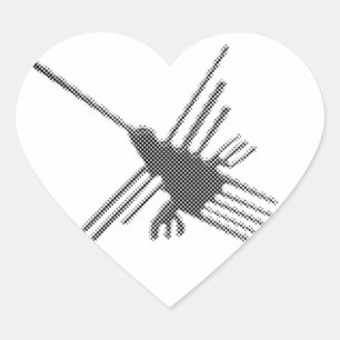 Nazca Lines Hummingbird Newsprint Hart Sticker