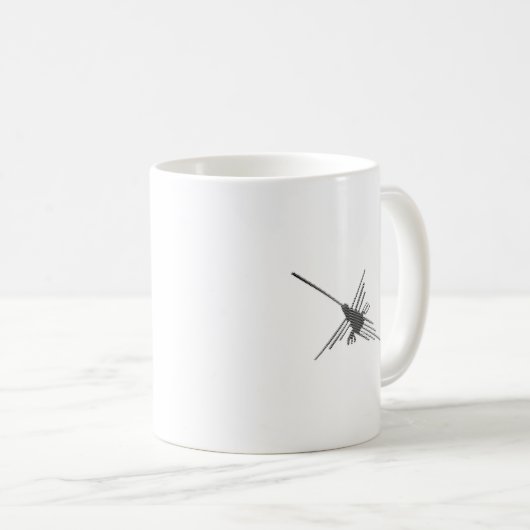 Nazca Lines Hummingbird Newsprint Koffiemok (Voorkant rechts)