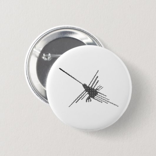Nazca Lines Hummingbird Newsprint Ronde Button 5,7 Cm (Voorkant /achterkant)
