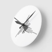 Nazca Lines Hummingbird Newsprint Ronde Klok (Hoek)