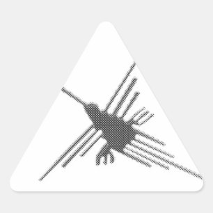 Nazca Lines Hummingbird Newsprint Sticker