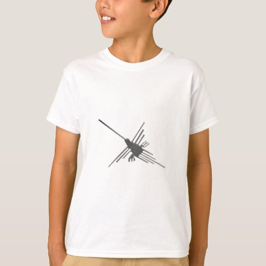 Nazca Lines Hummingbird Newsprint T-shirt (Voorkant)