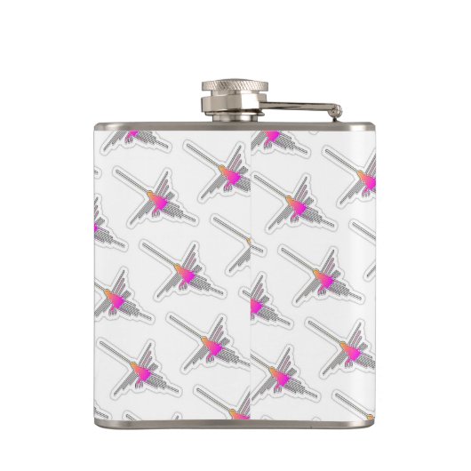 Nazca Lines Hummingbird Pattern Heupfles (Achterkant)