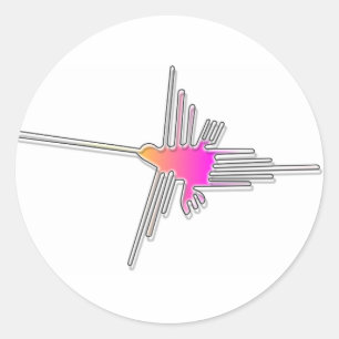 Nazca Lines Hummingbird Ronde Sticker