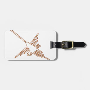 Nazca Lines Hummingbird Sketch Bagagelabel