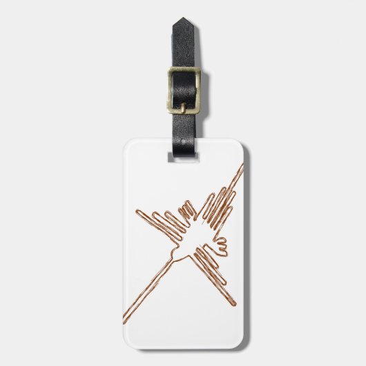 Nazca Lines Hummingbird Sketch Bagagelabel (Voorkant verticaal)