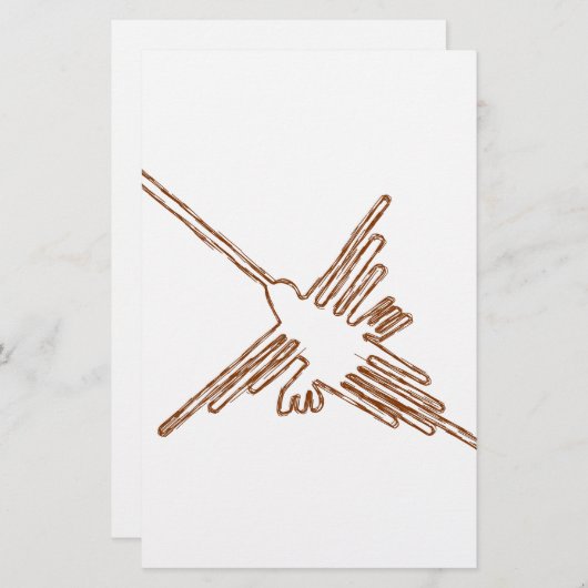 Nazca Lines Hummingbird Sketch Briefpapier (Voorkant / Achterkant)