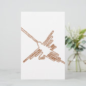 Nazca Lines Hummingbird Sketch Briefpapier (Staand voorkant)