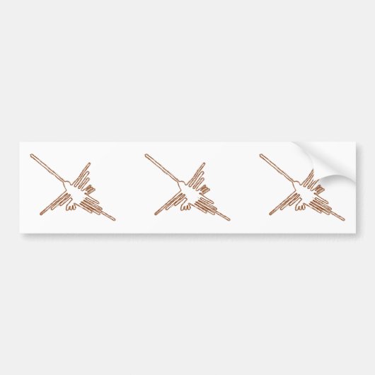 Nazca Lines Hummingbird Sketch Bumpersticker (Voorkant)